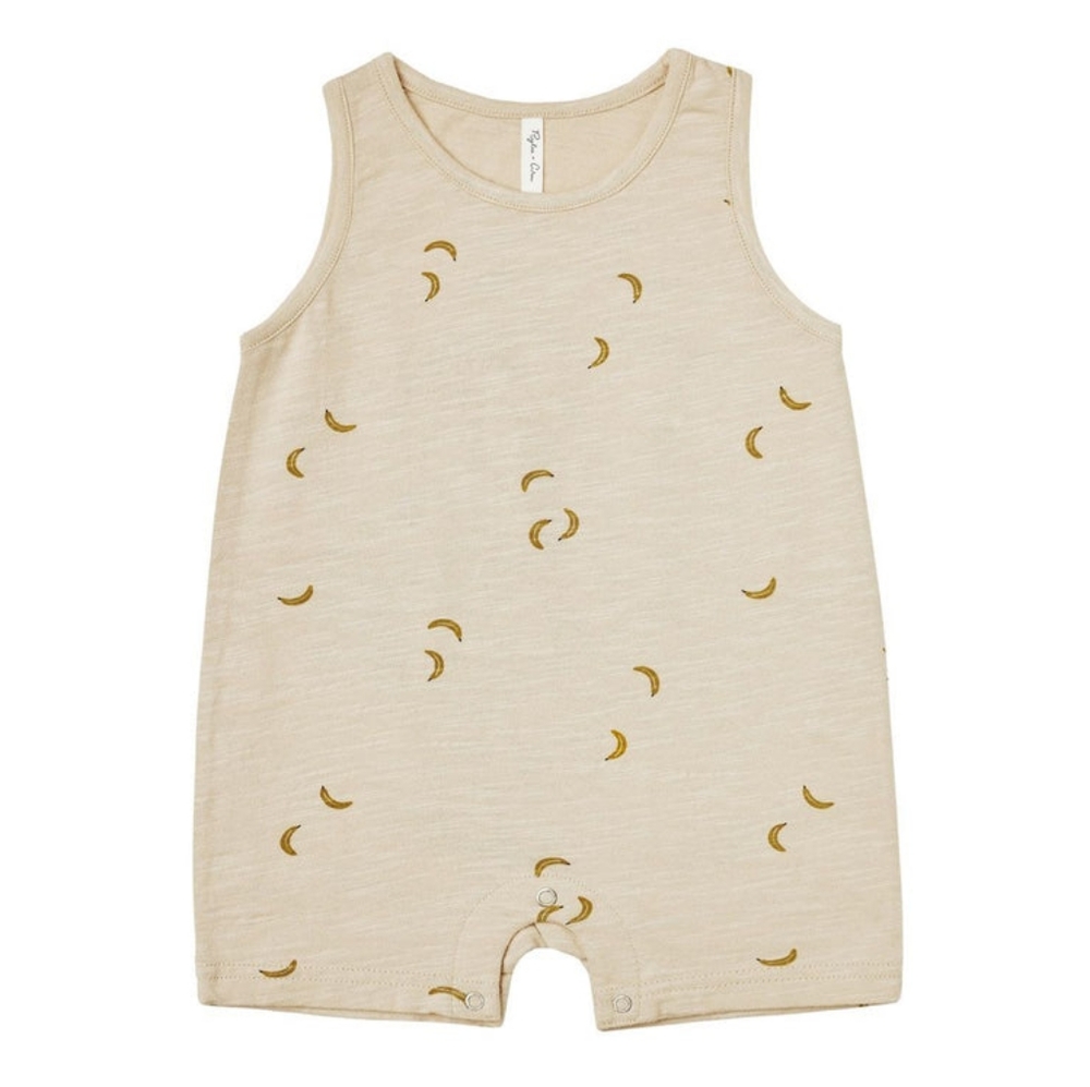 Rylee + Cru Sleeveless Onepiece Romper Bananas